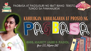 PAGBASA  KAHULUGAN KAHALAGAHAN AT PROSESO [upl. by Nimrahc]