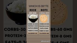 rice vs roti🔥👏 benefitsofhealthyfood fitnessfood healthydiet goodnutritionrecipe healthyeating [upl. by Cooe]