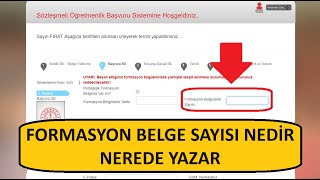 FORMASYON BELGE SAYISI NEREDE YAZAR  FORMASYON BELGE SAYISI NEDİR  FORMASYON BELGE SAYISI ÖĞRENME [upl. by Berliner]