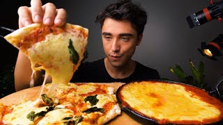 McBang ASMR cheesy pizza Mukbang bites only [upl. by Corrianne83]