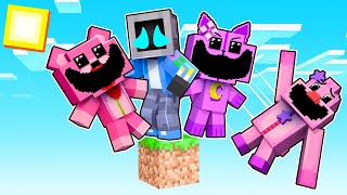 One Block Skyblock with SMILING CRITTERS SISTERS in Minecraft [upl. by Durrace]