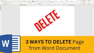 3 Ways to Delete unwanted Blank Page in Word 2007 2010 2016 2019 IN 1 MINUTE [upl. by Aihtenyc]