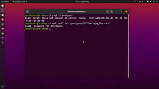 How fix psql could not connect to server FATAL peer authentication failed in Ubuntu 2004 LTS [upl. by Nathalie]