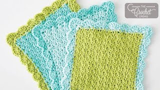 Crochet Dishcloth  EASY  The Crochet Crowd [upl. by Arihk]