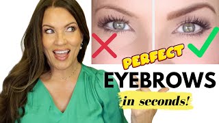 EASY BROW HACK The BEST Eyebrow Makeup Tutorial EVER MATURE THIN SPARSE BROWS [upl. by Atenaz]