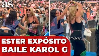 ESTER EXPÓSITO BAILANDO en el BERNABÉU durante el CONCIERTO de KAROL G [upl. by Ripp]