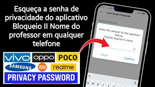 Segurança do nome do professor  3 maneiras de desbloquear o bloqueio de privacidade [upl. by Oiramej384]