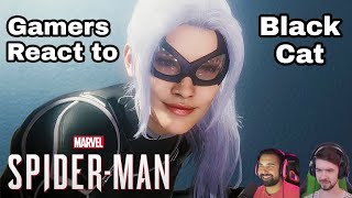 Gamers React to SpiderMan PS4 The Heist DLC Black Cat [upl. by Yelehsa]