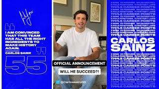 OFFICIAL Announcement From Carlos Sainz That He Will Be Joining Williams F1 In 2025 [upl. by Massimiliano]