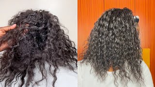 HOW TO DETANGLE MATTED CURLY SYNTHETIC WIGFix Frizzy wigHow To Revamp Revive Synthetic Curly Wig [upl. by Novar]