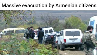 Massive evacuation by Armenian citizens as Azerbaijani forces continue to Advance in the region [upl. by Palocz]