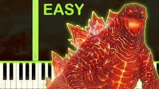 BURNING GODZILLA´S THEME  EASY Piano Tutorial [upl. by Nyvrem]