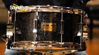 Pork Pie 7x14 Maple Snare DrumBlack Glass Glitter  Quick n Dirty [upl. by Fernanda464]