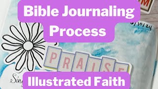 Bible Journaling Process  Illustrated Faith Summer in the Psalms  mixed media bible journaling [upl. by Afra]