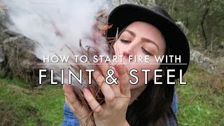 How To Start a Fire using Flint amp Steel Best Fire Starting Method [upl. by Waterman]