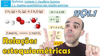 Relações estequiométricas  Revisões Química 10º ano  Cálculos estequiométricos  Aula 1  11Q11 [upl. by Casandra943]