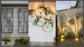 stylish outdoor wall decor designs  garden wall decoration ideas [upl. by Harv]