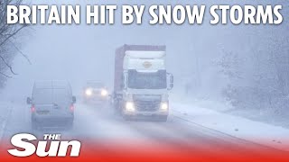 Weather warnings issued as Britain is hit by snow and severe conditions [upl. by Petta]