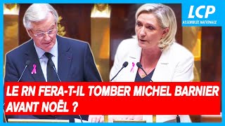 Le Rassemblement national feratil tomber le gouvernement de Michel Barnier avant Noël [upl. by Rosalinde]