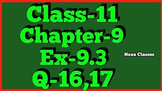 Class11 Ex93Q1617  Sequence and Series  NCERT Math [upl. by Eirallih]