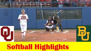 19 Baylor vs 1 Oklahoma Softball Game 1 Highlights March 22 2024 [upl. by Elehcim]