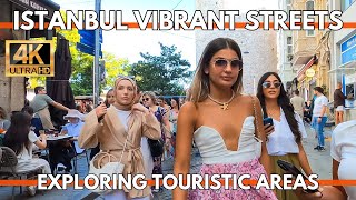 Beautiful amp Touristic Istanbul Streets Walking Tour 4K UHD Istiklal Street Galata Tower Karaköy [upl. by Gilboa]