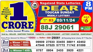 NAGALAND STATE LOTTERY RESULT LIVE  Dear Toucan Sunday Weekly Lottery Result Today 8PM Live Draw [upl. by Kavita]