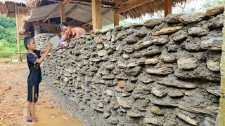 How to make solid walls of stone and cement farm building  Chuc Thi Hong [upl. by Nwahsaj]