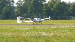 Stemme S15 motorglider ► Landing and Takeoff ✈ Groningen Airport Eelde [upl. by Nylecyoj]