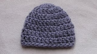 VERY EASY crochet chunky baby hat tutorial  20 minute baby hat [upl. by Nichole]