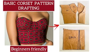 HOW TO DRAFT A BASIC CORSET PATTERN  A step by step tutorial for beginners🤗 [upl. by Ohnuj]