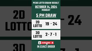 Lotto Result Today 5PM Draw October 14 2024 PCSO EZ2 Swertres Draw [upl. by Erastus570]