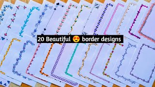 20 BEAUTIFUL BORDER DESIGNSPROJECT WORK DESIGNSA4 SHEETFILEFRONT PAGE DESIGN FOR SCHOOL PROJECTS [upl. by Toland]