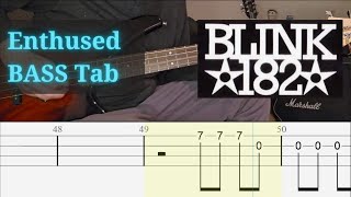 BLINK 182  Enthused  Bass Cover with Bass Tabs [upl. by Salina]