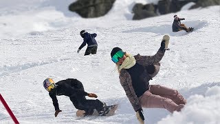 SNOWBOARDING WITH THESE LEGENDS ft Chloe Kim Toby Miller Rakai [upl. by Pouncey717]