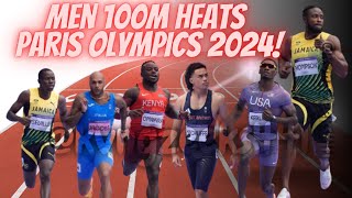 Men 100M Heats at the Paris 2024 Olympics [upl. by Drolyag]