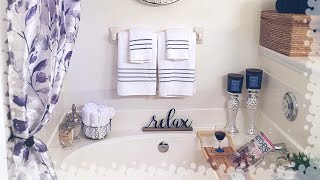 Master Bathroom Decorating Ideas amp Tour [upl. by Lienad]