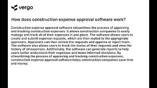 Construction Expense Approval Software Explained [upl. by Tija907]