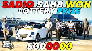 SADIQ SAHB WON LOTTERY PRIZE OF 5000000  GTA 5  Real Life Mods 539  URDU [upl. by Aicetal298]