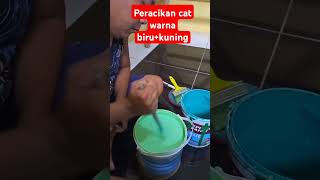 menggabungkan cat warna biru dan kuning sorotan [upl. by Rollecnahc930]