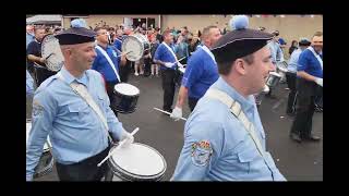 Cloughfern Young Conquerors finish their own parade with mass band 170824 [upl. by Neddie]