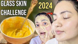 7 DAYS Glass Skin CHALLENGE 2024  Promising a Flawless Glowing Glass Skin  100 Results💕 [upl. by Scandura]