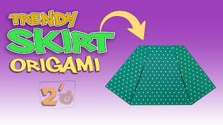 Easy Skirt Origami  How to Create Paper Skirt Tutorial  DIY 💃🏻 [upl. by Darce188]