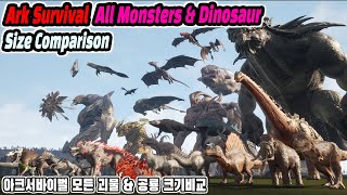 Ark All Monsters amp Dinosaur Size Comparison [upl. by Eiltan]