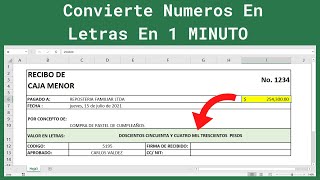 🔴 Como Convertir NUMEROS EN LETRAS en EXCEL  Fácil y Rápido [upl. by Llerrahs727]