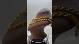 18K Yellow Gold Rope Chain Diamond cut Necklace 22quot  24quot  3mm  Thick Gold Chain Real Gold Chain [upl. by Layor]