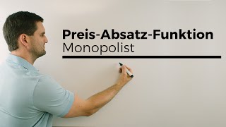 PreisAbsatzFunkion Monopolist Teil 2 Wirtschaftsmathe Mathehilfe online [upl. by Stets]