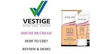 VESTIGE ASSURE BB CREAM HOW TO USE BENEFITS amp REVIEW  vestige product demo [upl. by Sllew]