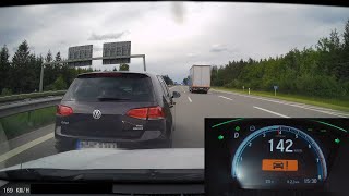 Autobahn emergency braking at 200 kmh [upl. by Radack]