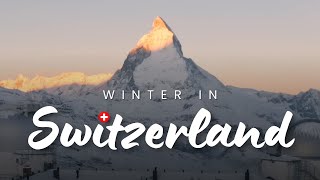 Switzerland in Winter 4K  Aerial Drone Video [upl. by Ariaic]